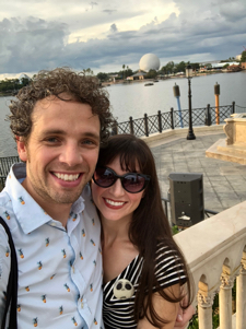 Ryan Martinsen at Epcot with wife Mariah