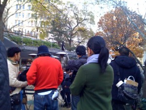 Filming a movie at Shake Shack