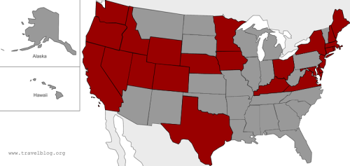 States I've visited - Nov. 2009